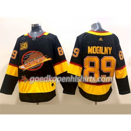 Vancouver Canucks Alexander Mogilny 89 Flying Skate 50th Anniversary Adidas 2019-2020 Zwart Authentic Shirt - Mannen